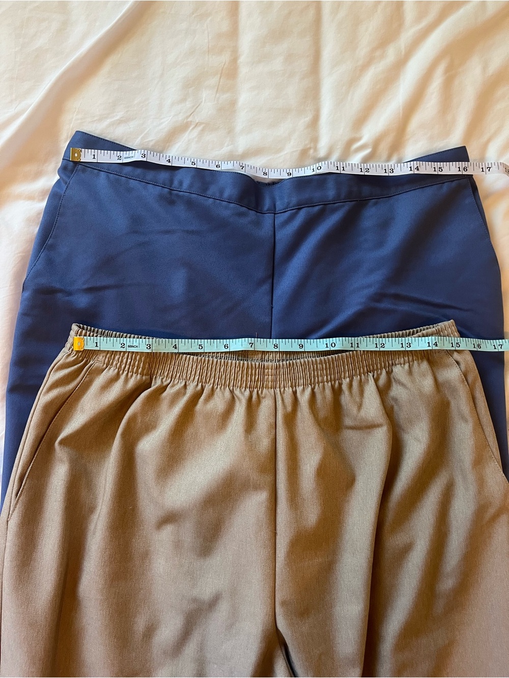 Alfred Dunner Women's Classic Everyday Pants, Set of 2 - Blue and Khaki - 16